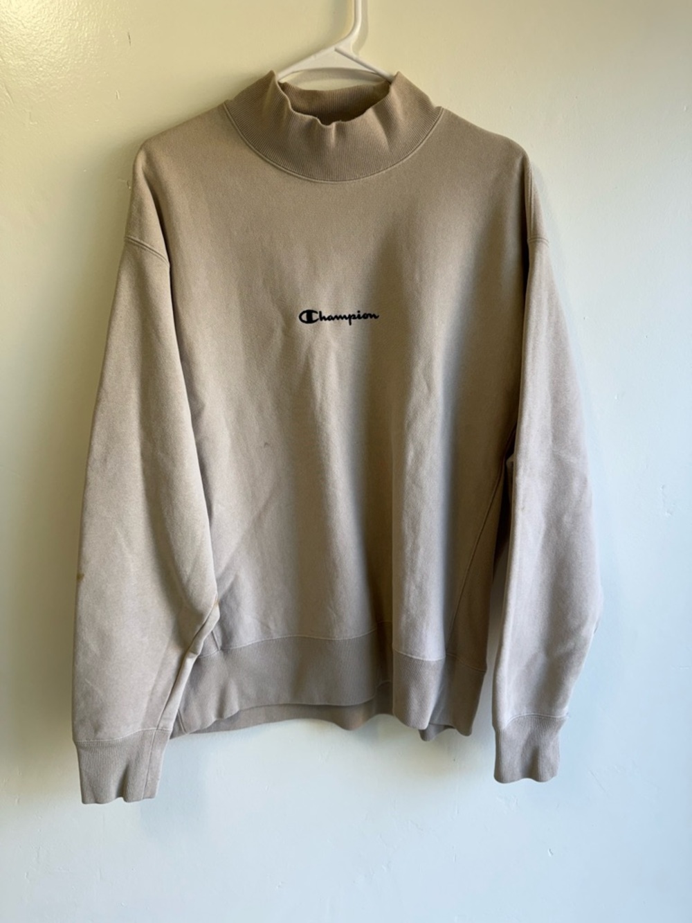 Champion Oatmeal Turtleneck Sweatshirt size Large